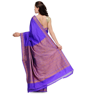 Purple Resham Woven Silk Saree