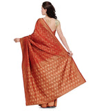 Rust Zari Woven Silk Saree