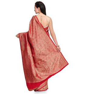 Red Zari Woven Silk Saree