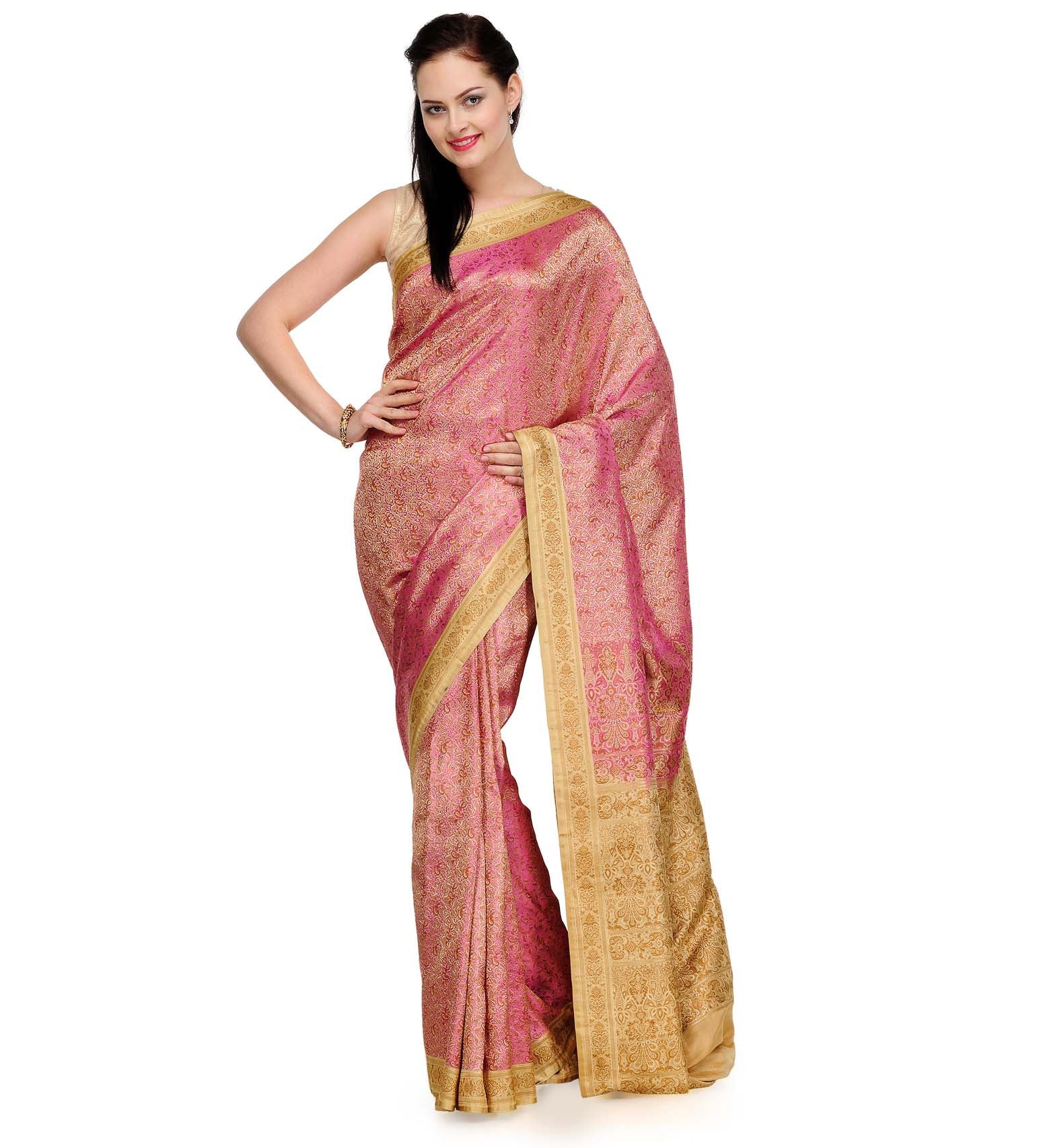 Pink Tanchoi Silk Saree