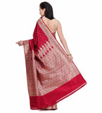 Maroon Silk Saree with Jamawar Border