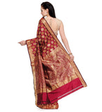 Maroon Silk Saree with Jamdani Work