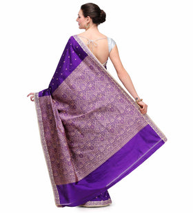 Violet Resham Woven Art Silk Saree