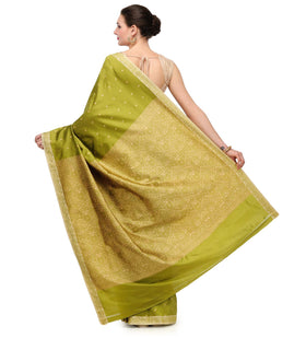 Green Resham Woven Art Silk Saree