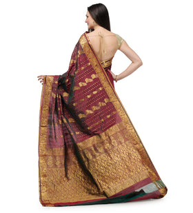 Maroon Silk Kanjeevaram Saree