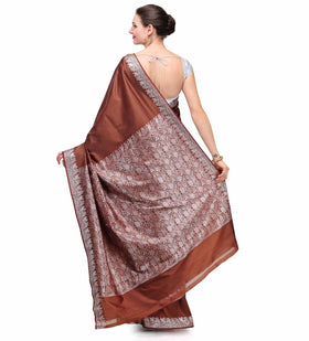 Brown Resham Woven Art Silk Saree