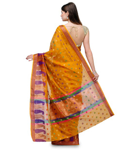 Yellow Zari Woven Chanderi Saree