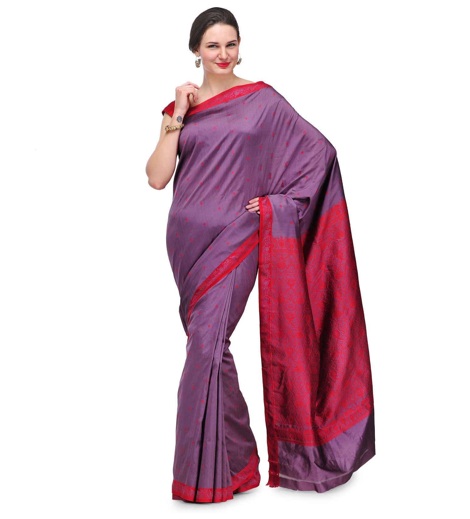 Mauve Resham Woven Art Silk Saree