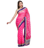 Pink Brasso Saree with Swarovski Work