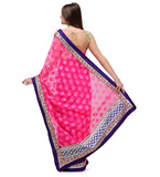 Pink Brasso Saree with Swarovski Work