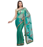 Green Net & Viscose Saree