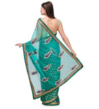 Green Net & Viscose Saree