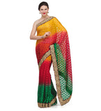 Multi Color Shaded Brasso Saree