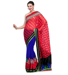 Red Brasso & Faux Georgette Saree