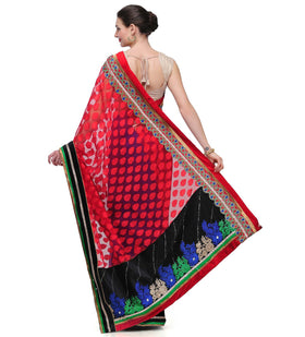 Red Brasso & Faux Georgette Saree