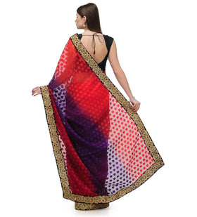 Multi Color Shaded Brasso Saree