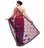 Maroon Net & Viscose Saree