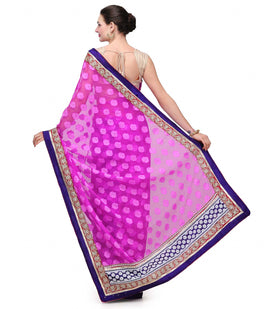 Purple Brasso Saree with Swarovski Work