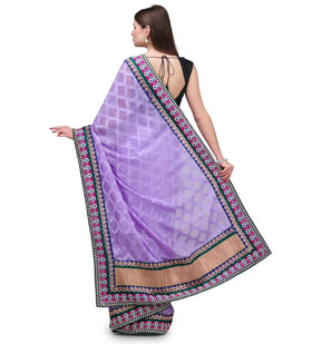 Mauve Brasso Saree with Art Silk Border