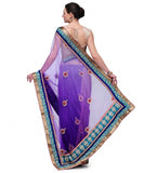 Violet & Purple Shaded Net Saree