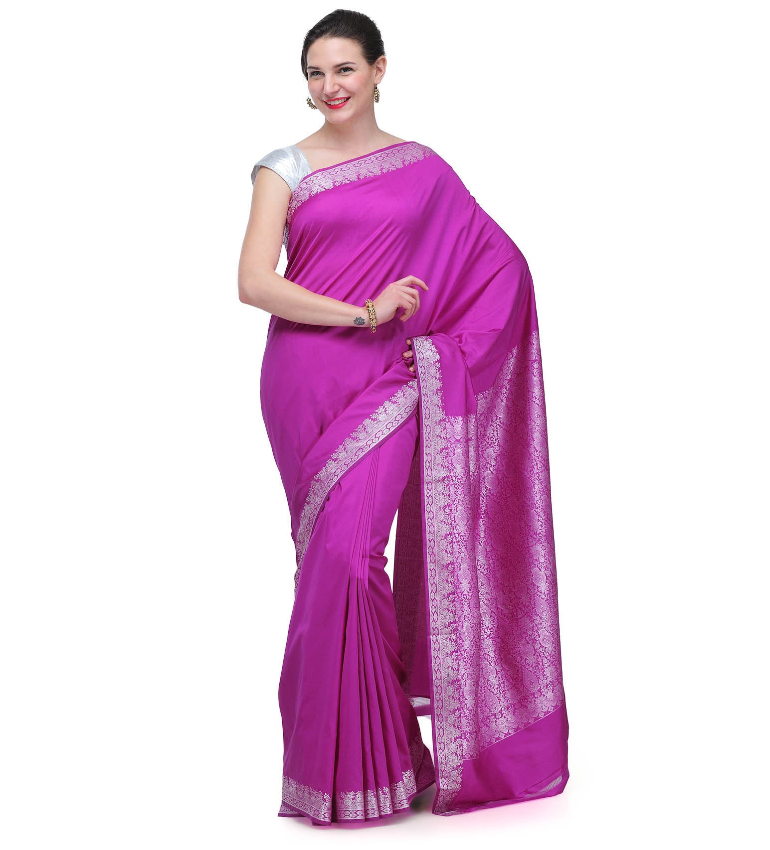 Mauve Resham Woven Art Silk Saree