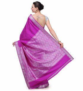 Mauve Resham Woven Art Silk Saree