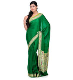 Green Resham Woven Pure Crepe Saree