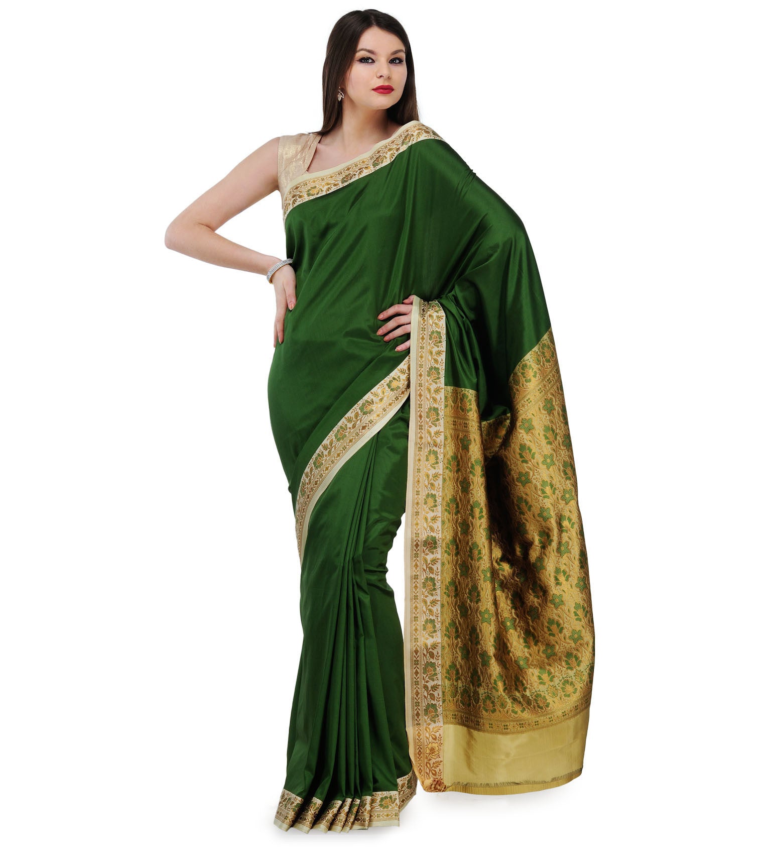 Green Resham Woven Art Silk Saree