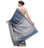 Grey Resham Woven Silk Saree