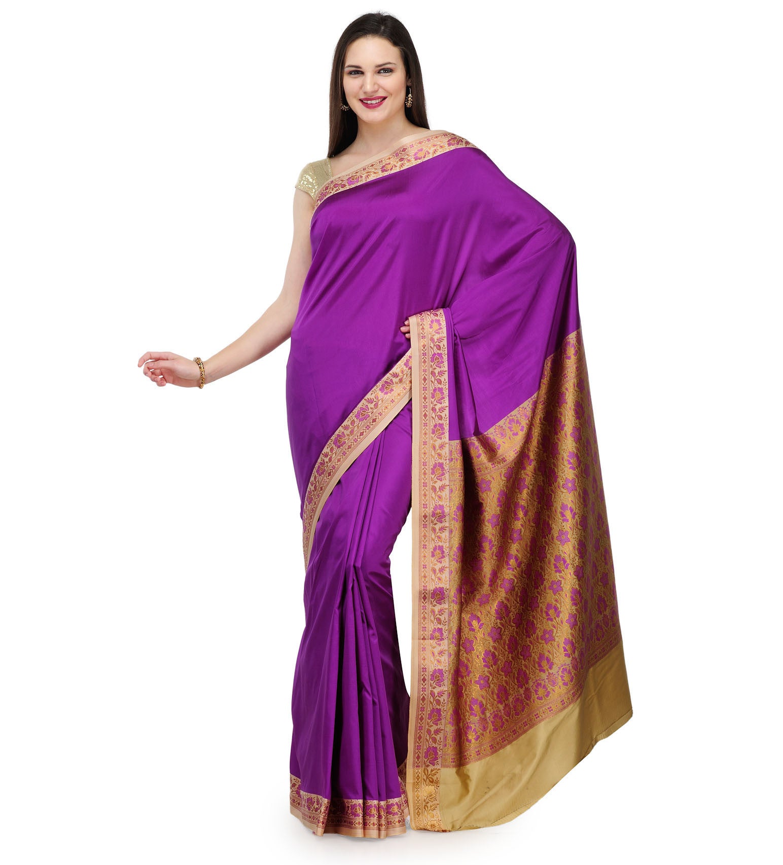 Violet Resham Woven Art Silk Saree