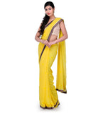 Yellow Faux Chiffon Saree