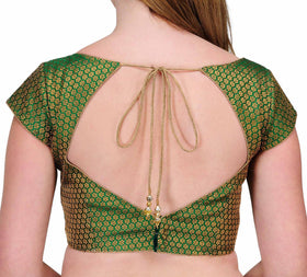 Green Brocade Readymade Blouse