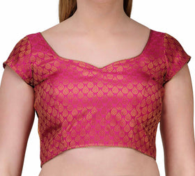 Magenta Brocade Readymade Blouse