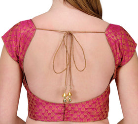 Magenta Brocade Readymade Blouse