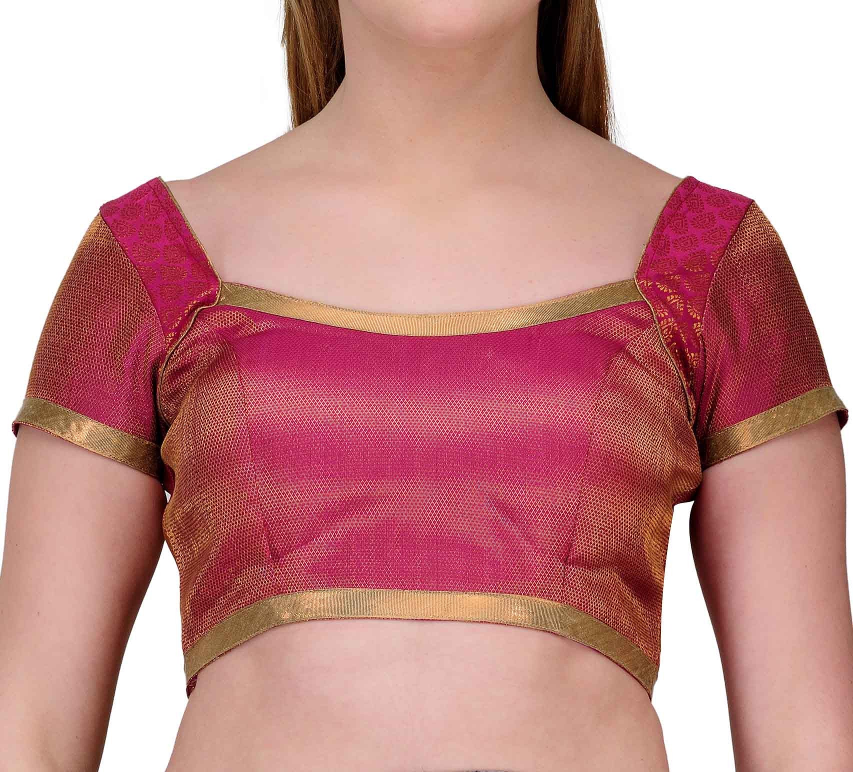 Magenta Brocade Readymade Blouse