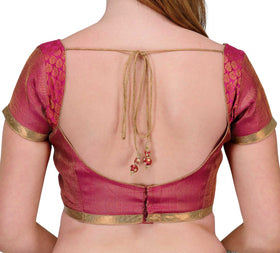 Magenta Brocade Readymade Blouse