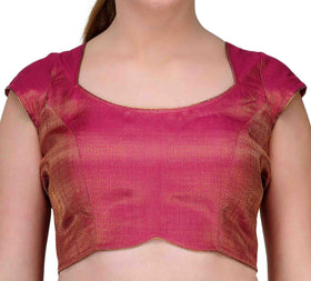 Magenta Brocade Readymade Blouse