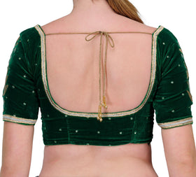 Green Velvet Readymade Blouse