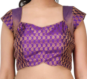 Violet Brocade Readymade Blouse