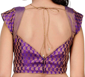 Violet Brocade Readymade Blouse