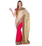 Magenta & Beige Art Silk Saree