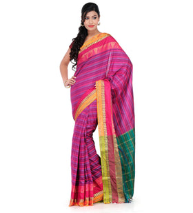 Purple Cotton Handloom Saree