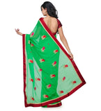 Green Faux Chiffon Saree