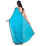 Sky Blue Faux Chiffon Saree