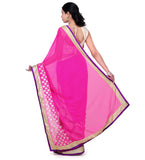 Magenta Faux Chiffon Saree