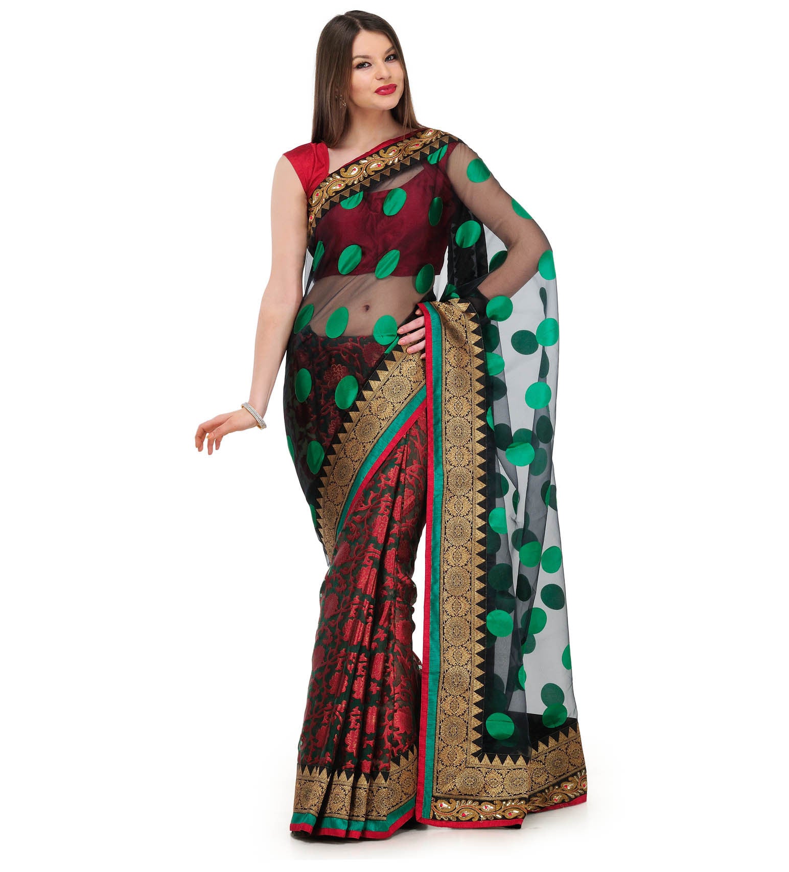 Black Tissue Brasso Saree