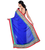 Royal Blue Faux Georgette Saree