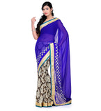 Royal Blue Faux Chiffon Saree