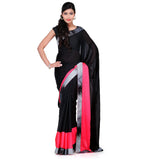 Black Faux Georgette Saree