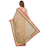 Beige Faux Chiffon Saree